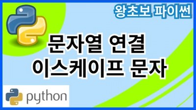 왕초보 파이썬(Python) 6. 문자열 연결, 이스케이프 문자